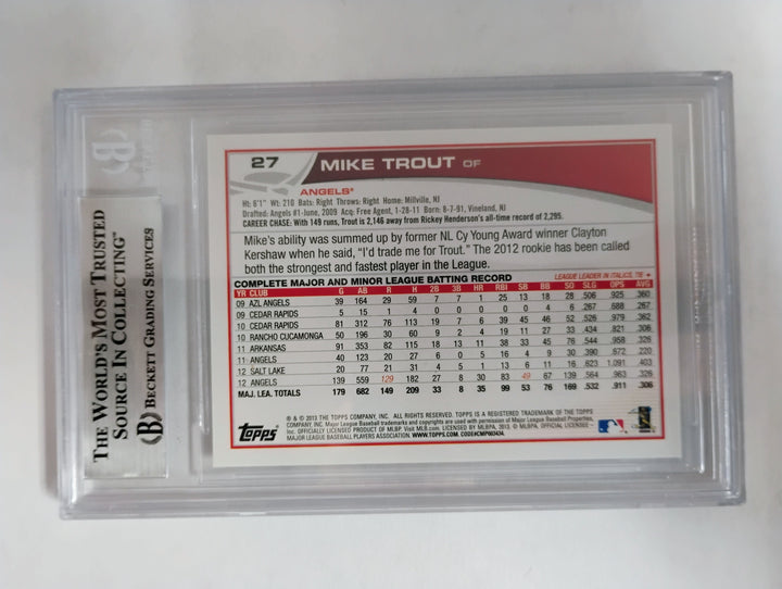 2013 Topps Opening Day Baseball Mike Trout BGS 9