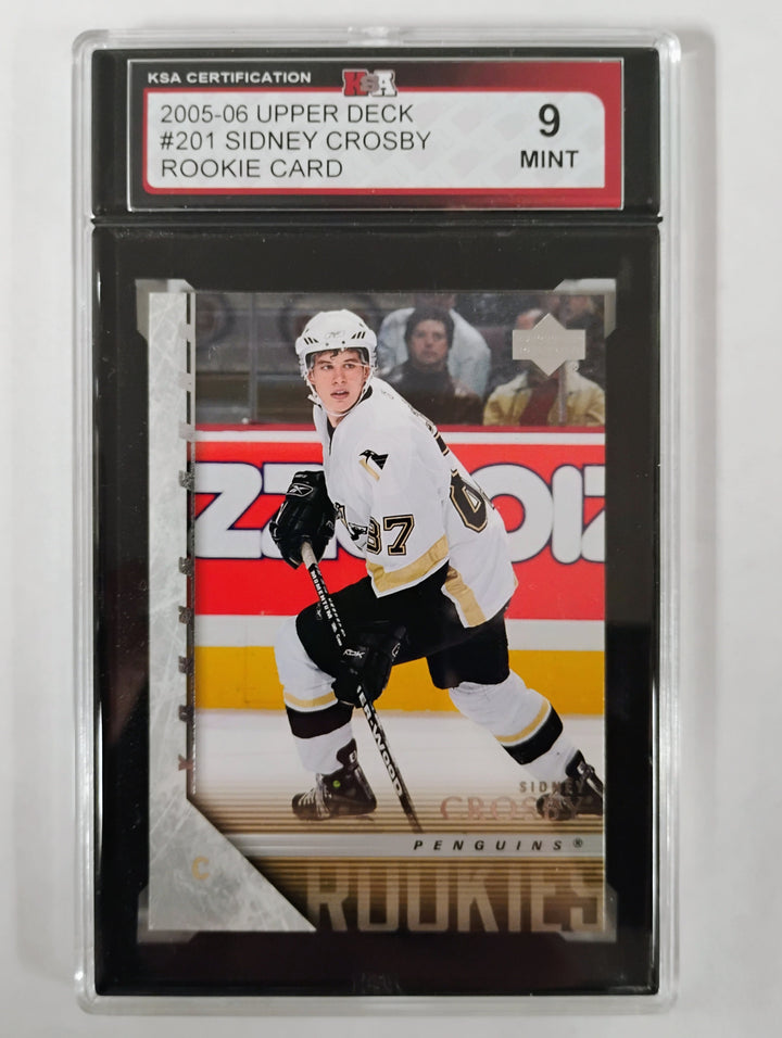 2005-06 Upper Deck Hockey Sidney Crosby RC #201 KSA Mint 9
