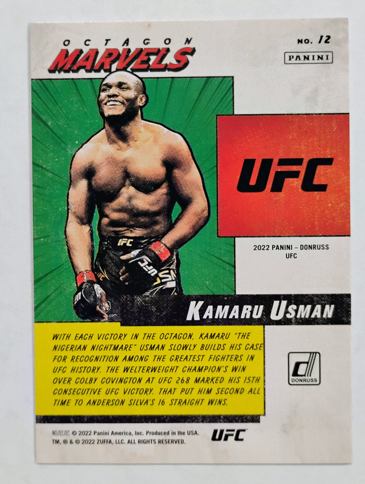 2022 Panini Donruss UFC Kamaru Usman Octagon Marvels # 12 /99