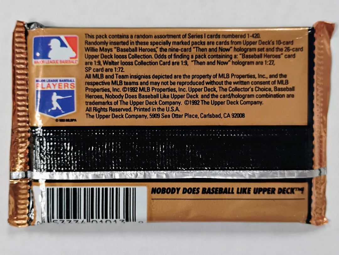 1993 Upper Deck Baseball Series 1 Sealed Back