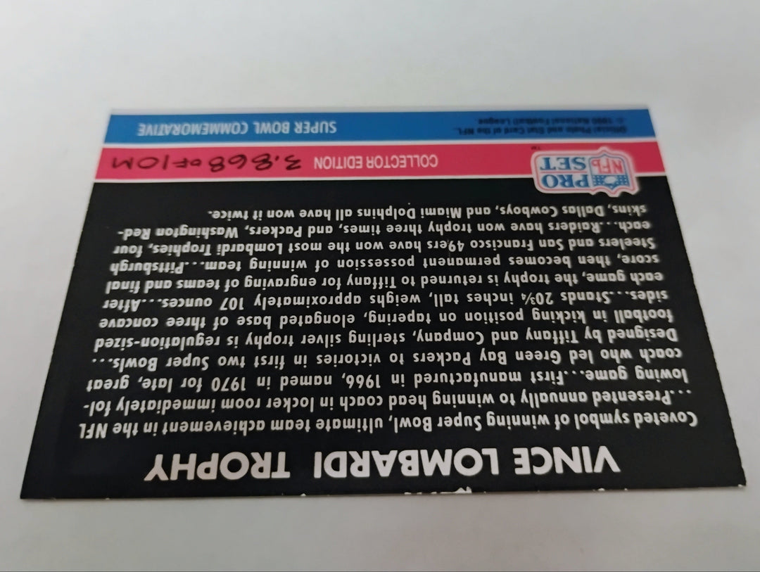 1990 Pro Set Football Vince Lombardi Trophy Hologram NNO