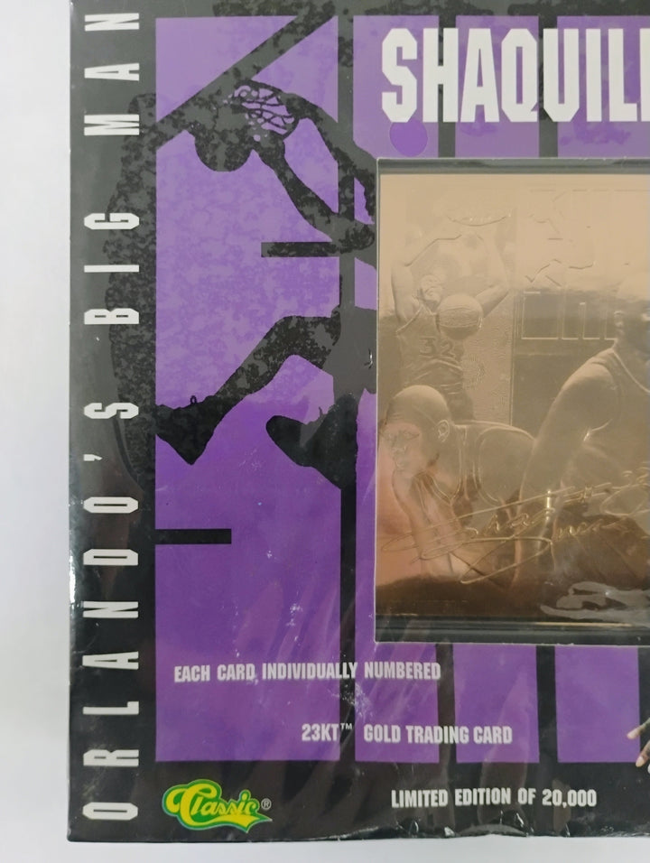 1996 Classic Basketball Shaquille O'Neal Orlando's Big Man The Original 23KT Gold Card