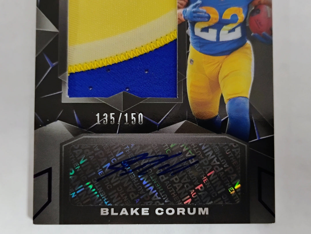 2024 Panini Black Football Blake Corum RC Auto/Patch #'D 135/150 NM-Mint
