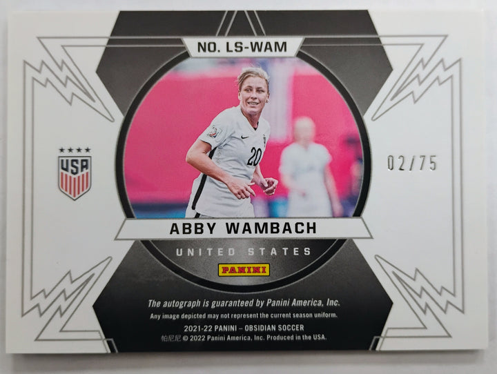 2021-22 Panini Obsidian Soccer Abby Wambach #LS-WAM Lightning Strikes 02/75
