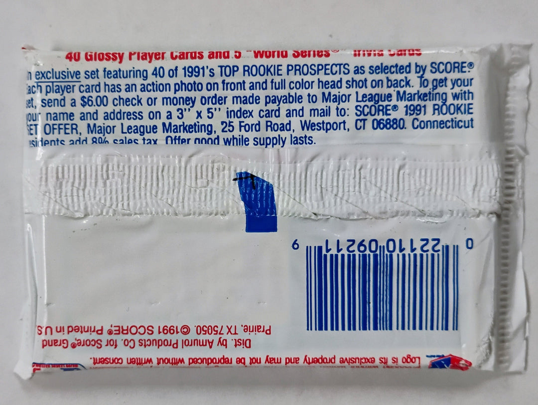 1991 Score Baseball Series 1 Sealed Pack