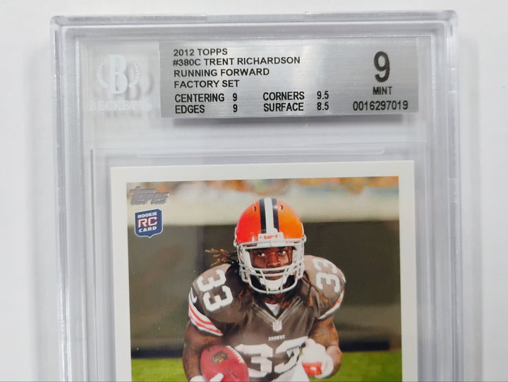 2012 Topps Football Trent Richardson #380C Running Forward Fctory Set BGS 9