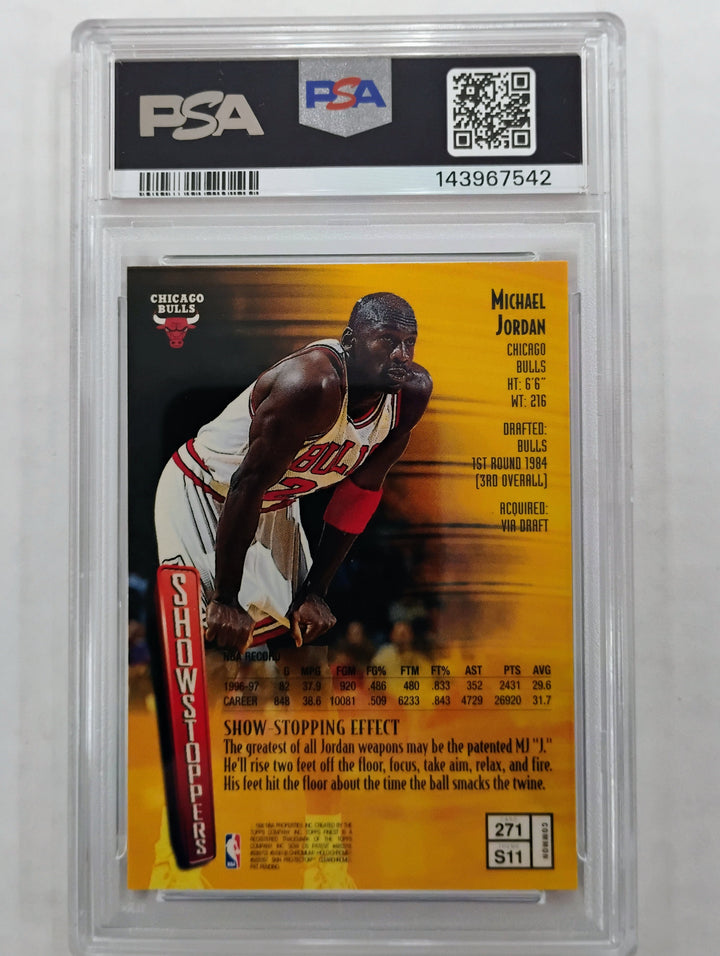 1997 Topps Finest Michael Jordan #271 Show Stoppers PSA 9 Mint
