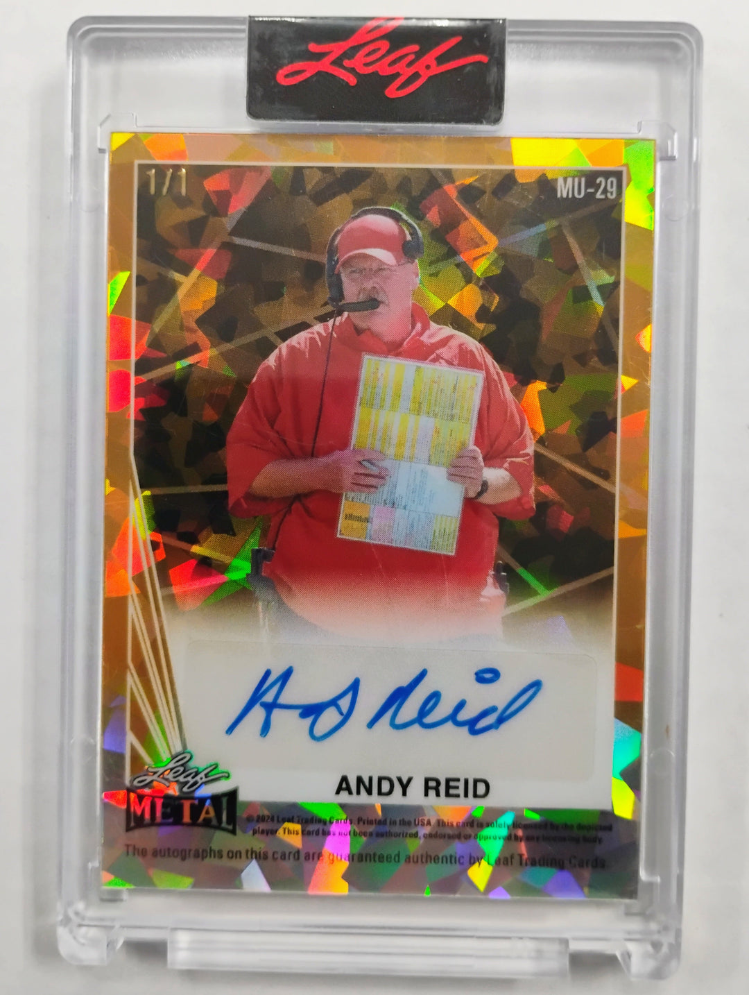 2024 Leaf Collective Multi-Sport Dual Auto Patrick Mahomes/Andy Reid Gold Auto 1/1