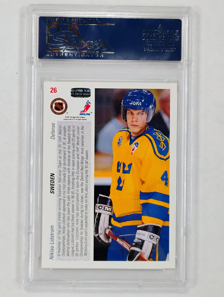 1991 Upper Deck Hockey Niklas Lidstrom #26 PSA 10 GEM MT