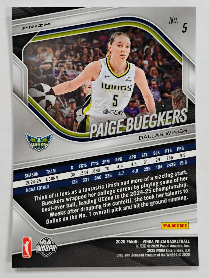 2025 Panini Prizm WNBA  Basketball Paige Bueckers #5 RC Prizm