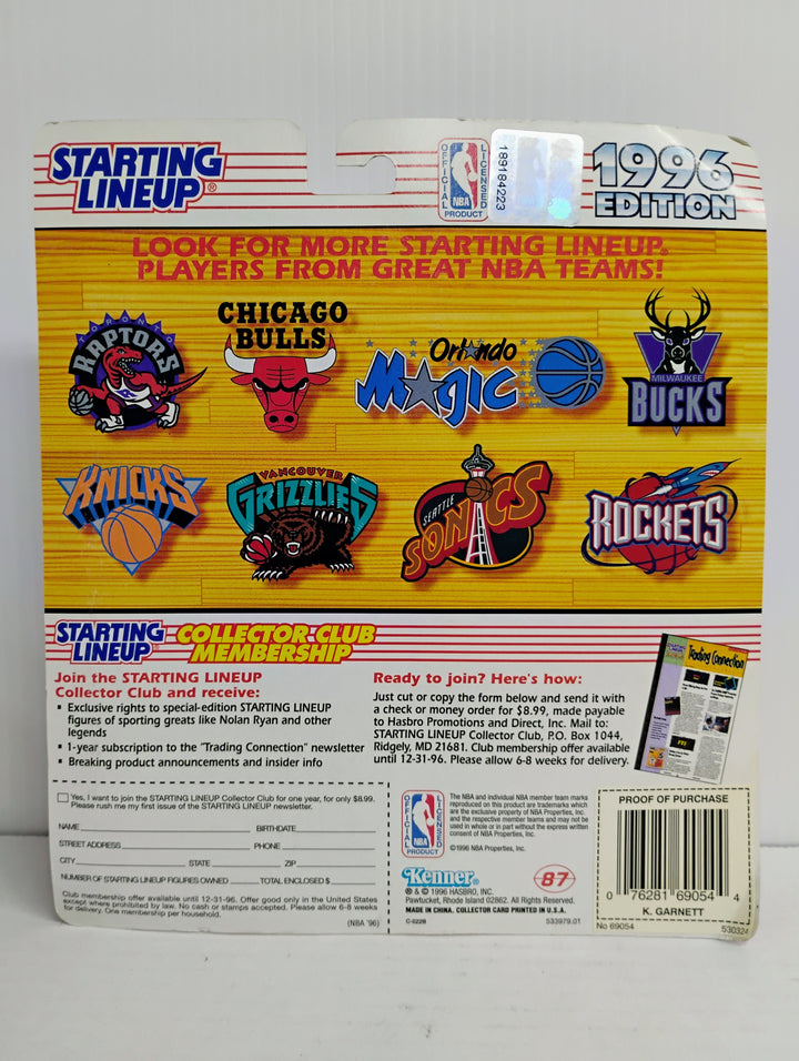 1996 Starting Lineup Kevin Garnett NBA Hoops Rookie Card