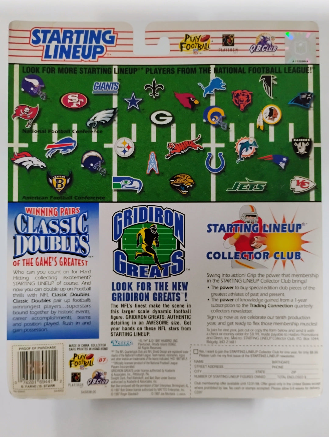 1997 Kenner Starting Lineup Classic Doubles Brett Favre/Bart Starr Sealed