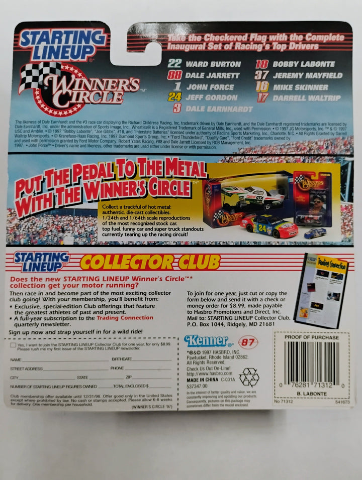 1997 Kenner Starting Lineup Winner's Circle Racing Bobby Labonte Sealed