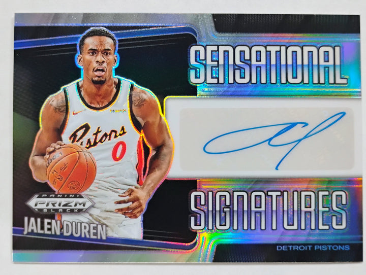 2024-25 Panini Prizm Black Basketball Jalen Duren #SS-DUR Sensational Signatures Prizm