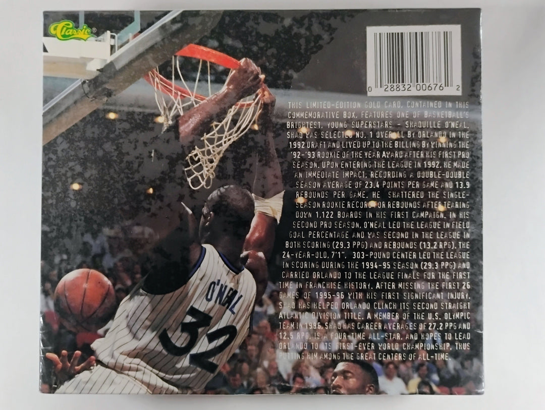 1996 Classic Basketball Shaquille O'Neal Orlando's Big Man The Original 23KT Gold Card
