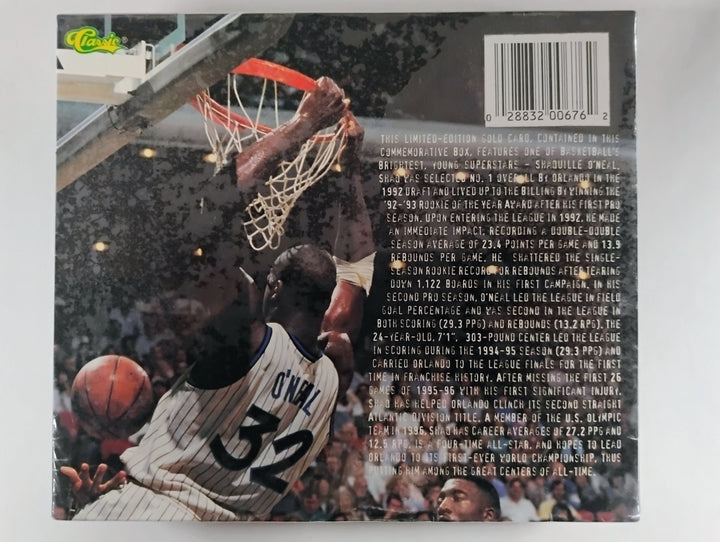 1996 Classic Basketball Shaquille O'Neal Orlando's Big Man The Original 23KT Gold Card