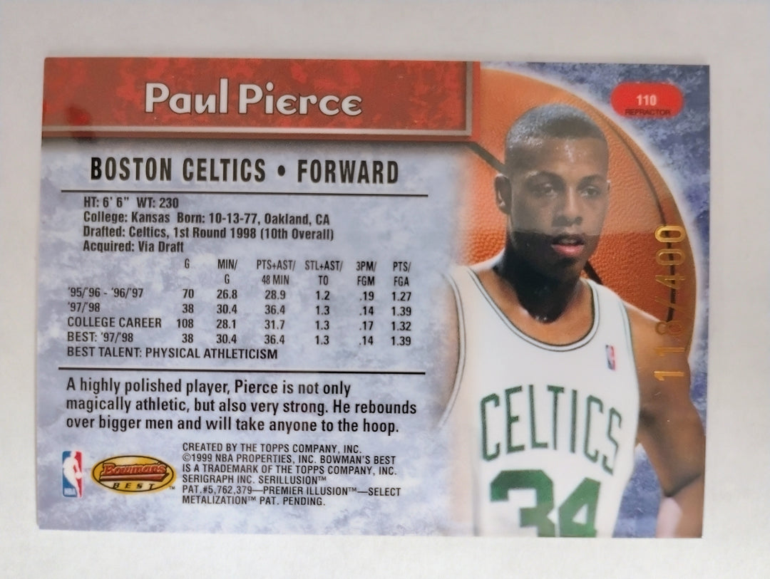 1998 Bowman's Best Basketball Paul Pierce #110 Refractor /400 Mint