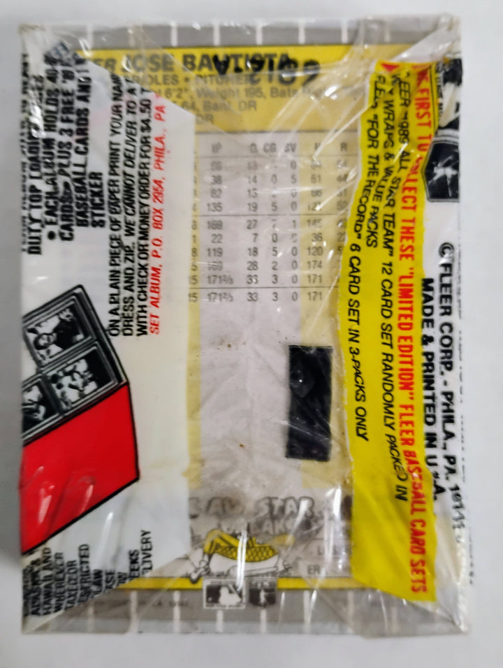 1989 Fleer Baseball Cello Pack W/ Cal Ripken Jr. Showing On Top