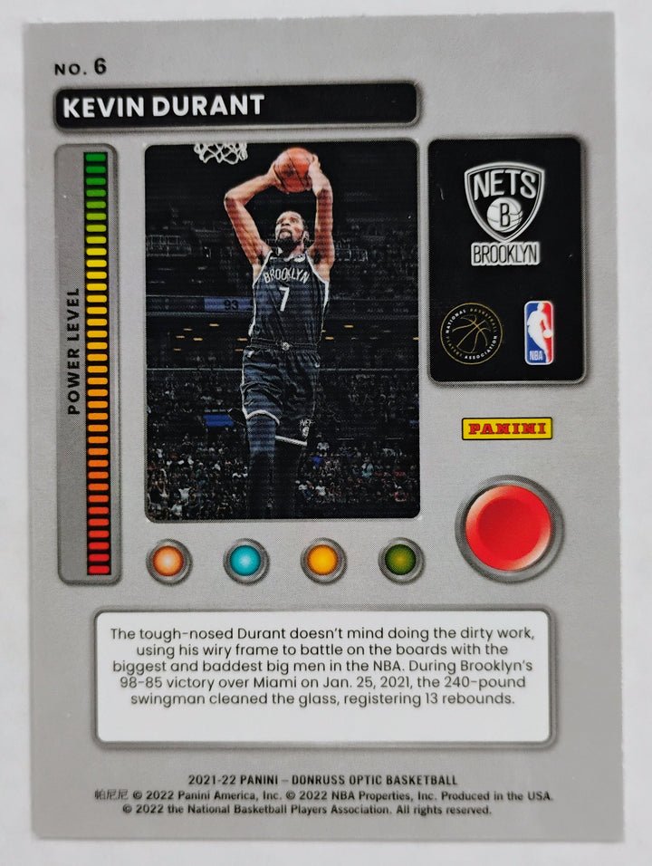 2021-22 Panini Donruss Optic Basketball Kevin Durant #6 T-Minus 3...2...1