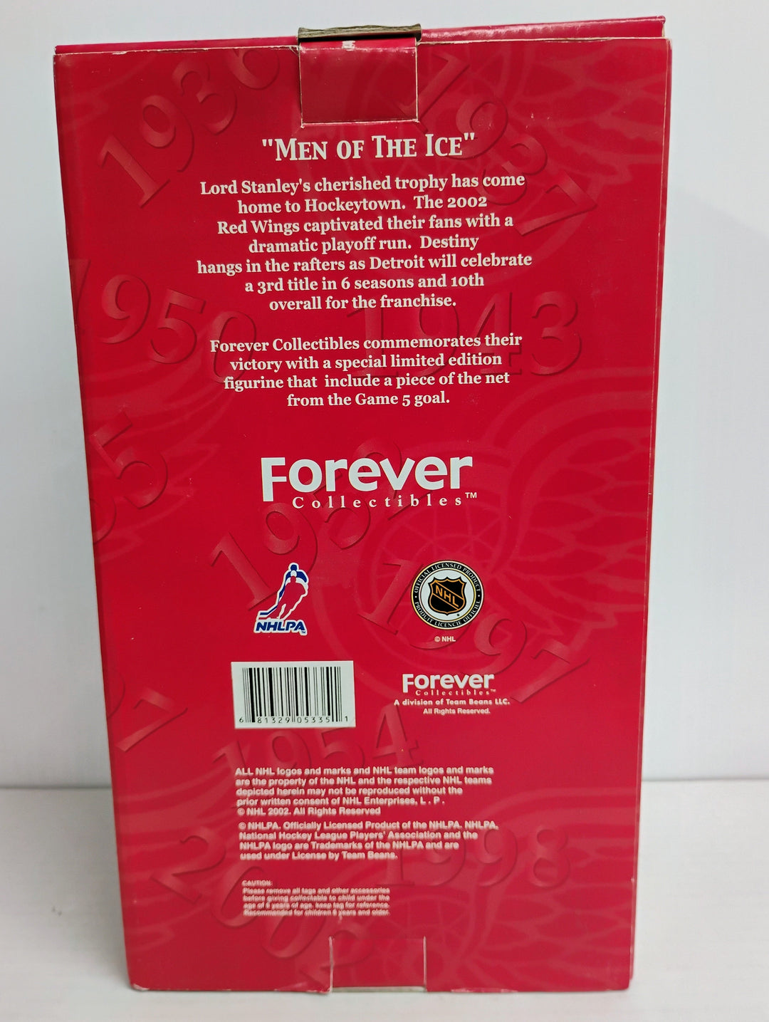 2002 Forever Collectibles "Men Of Ice" Luc Robitalle Detroit Red Wings Stanley Cup Champions