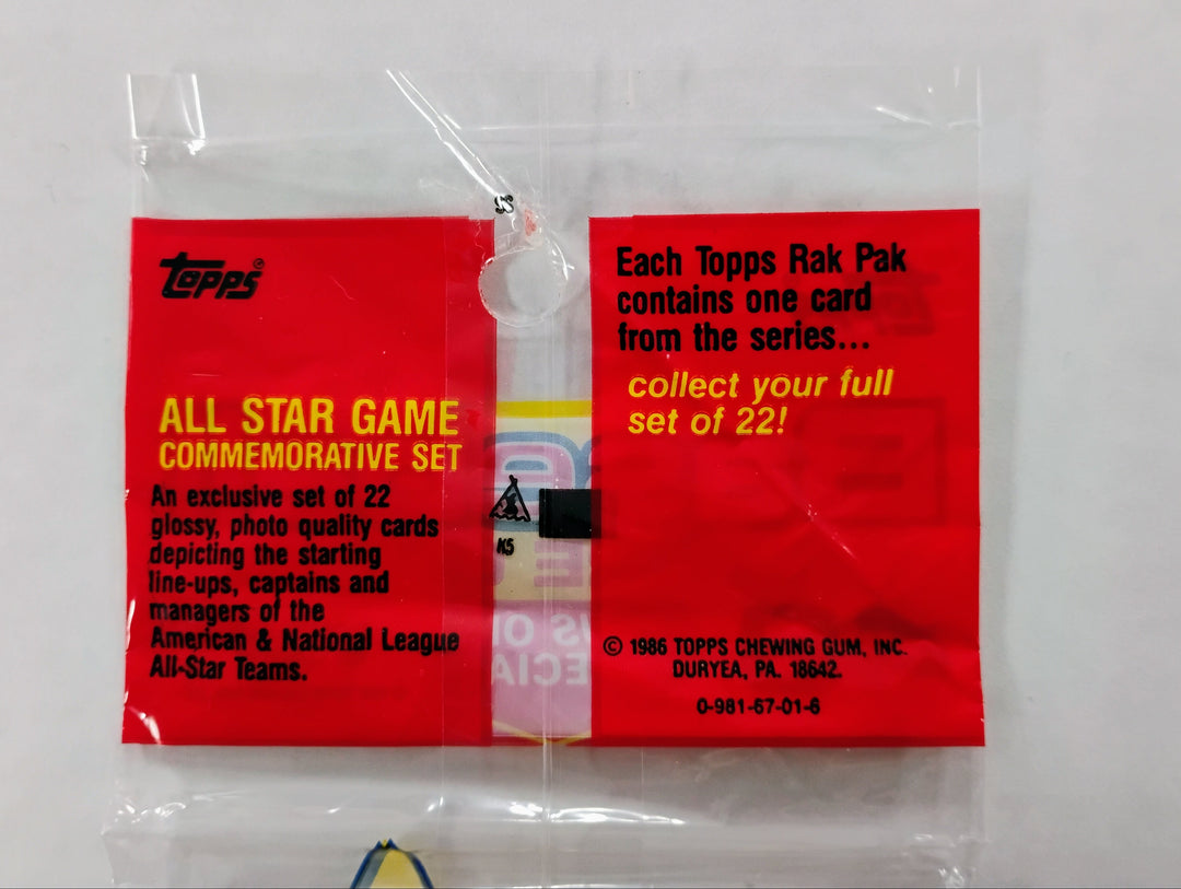 1986 Topps Baseball Rack Pack