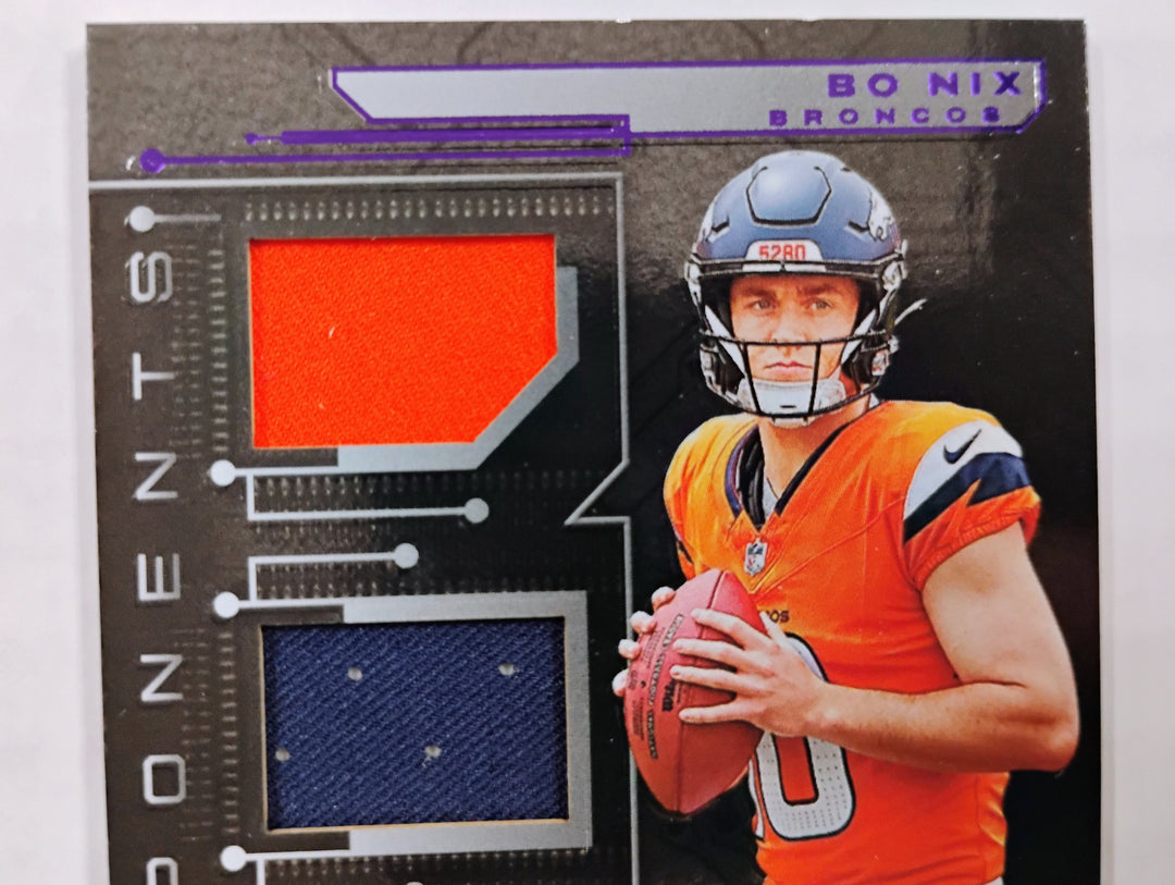 2024 Panini Black Football Bo Nix RC Triple Patch #'D 87/99 NM-Mint