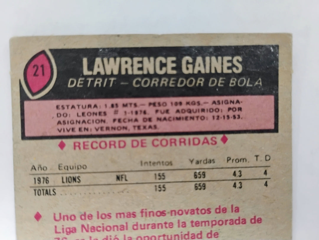 1977 Topps Mexican Football Lawrence Gains #21 "Dirty Dozen" SP