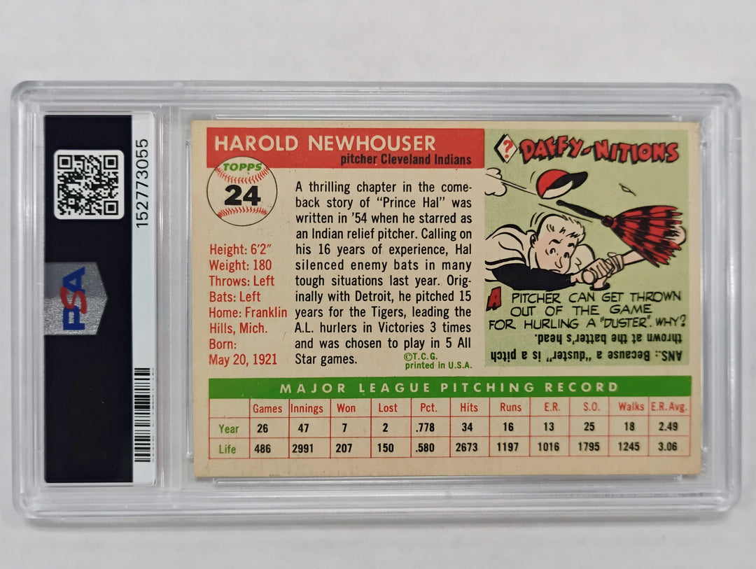 1955 Topps Baseball Hal Newhouser #24 PSA 7 NM