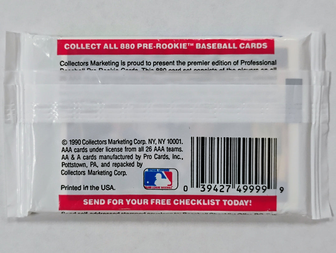 1990 Pre-Rookie AAA Minor League Baseball Sealed Pack