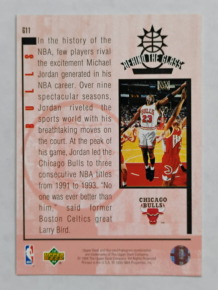 1994-95 Upper Deck Basketball Michael Jordan #G11 Behind The Glass