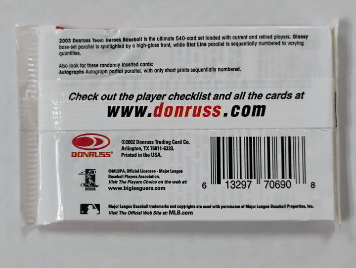 2003 Donruss Team Heros Baseball Sealed Pack