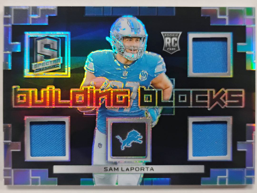 2023 Panini Football Spectra Sam Laporta #BBL-SLA Building Blocks Prizm /99