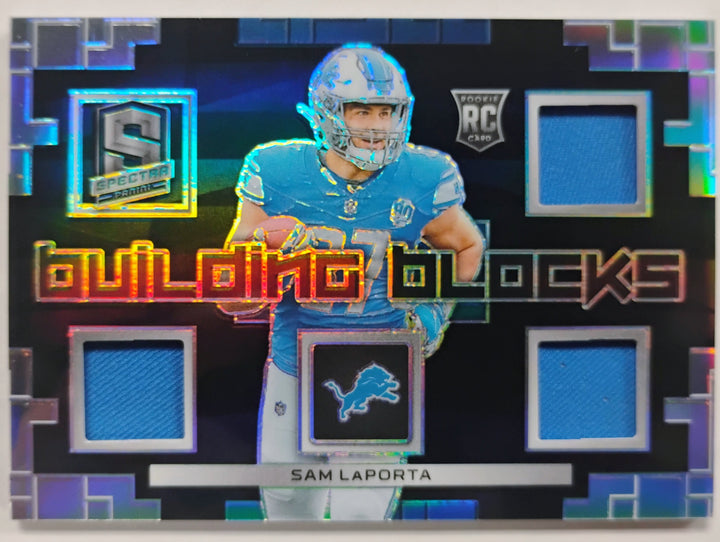 2023 Panini Football Spectra Sam Laporta #BBL-SLA Building Blocks Prizm /99