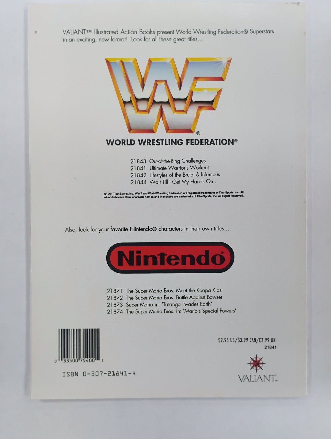 1991 WWF Ultimate Warrior's Workout Illustrated Action Book