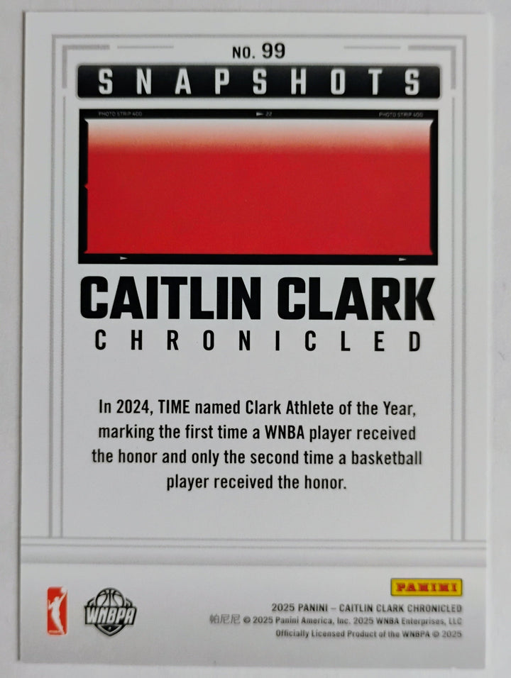 2025 Panini - Caitlin Clark Chronicled Basketball Time Athlete of the Year #99