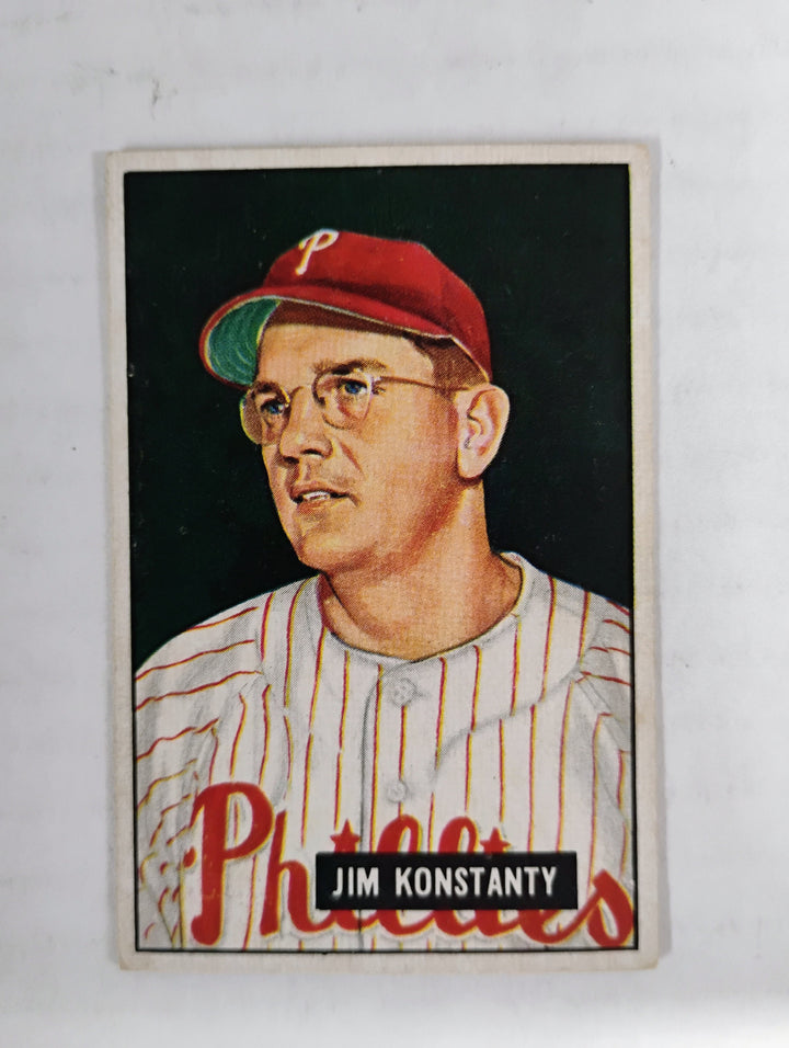 1951 Bowman Baseball Jim Konstanty #27 VG Partial Set Break