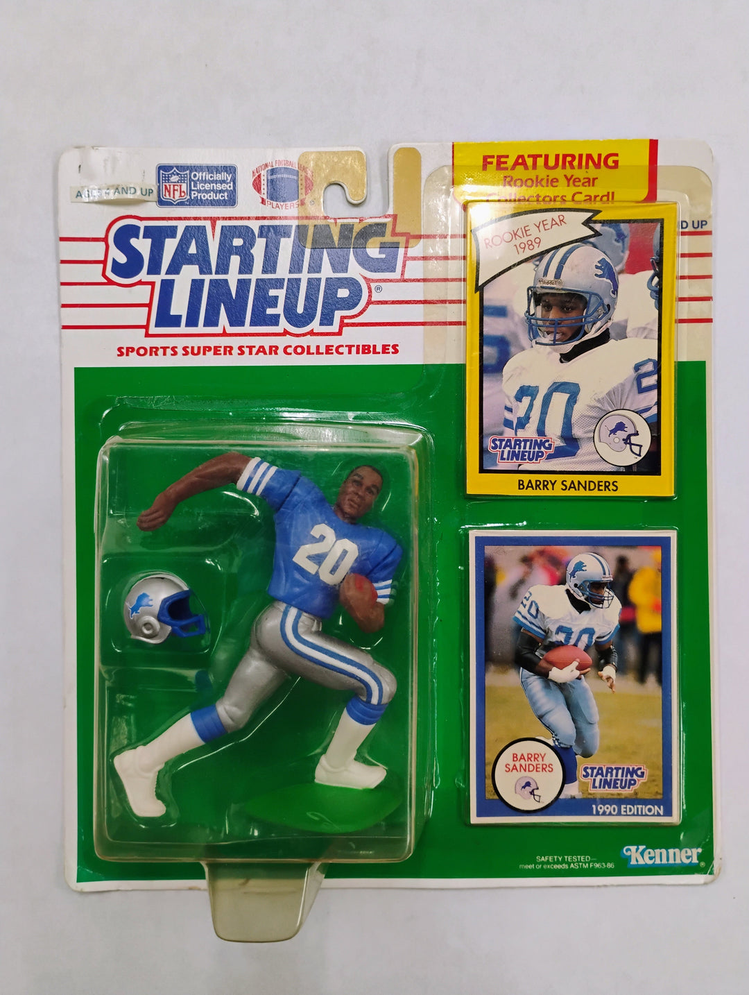 1990 Kenner Starting Line Up Barry Sanders Rookie Year Card