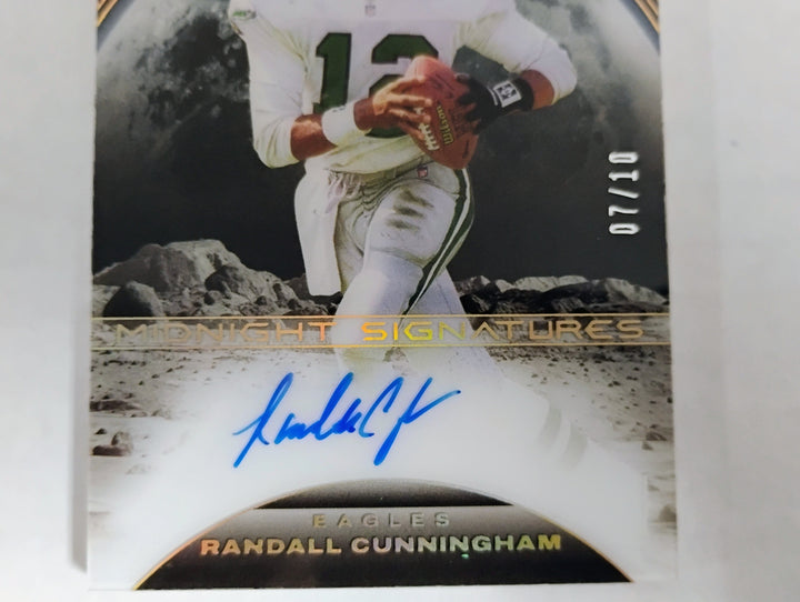 2024 Panini Black Football Randall Cunningham Midnight Signatures #'D 07/10 Gold Auto