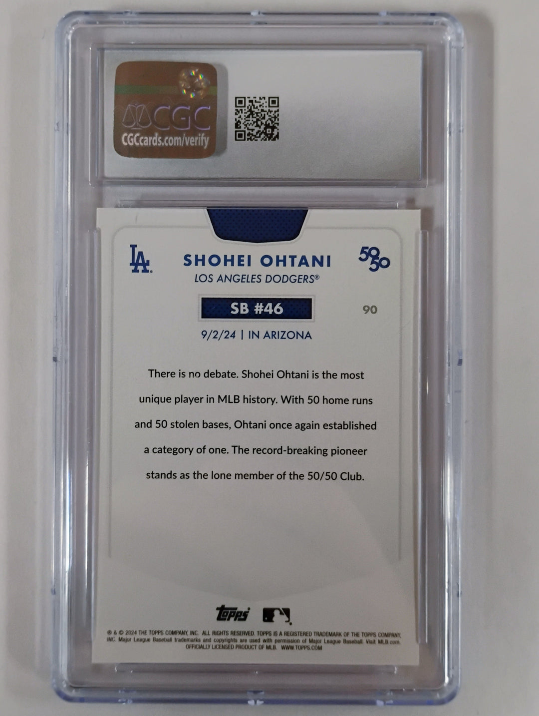 2024 Topps 50/50 Baseball Shohei Ohtani #90 CGC GEM MINT 10