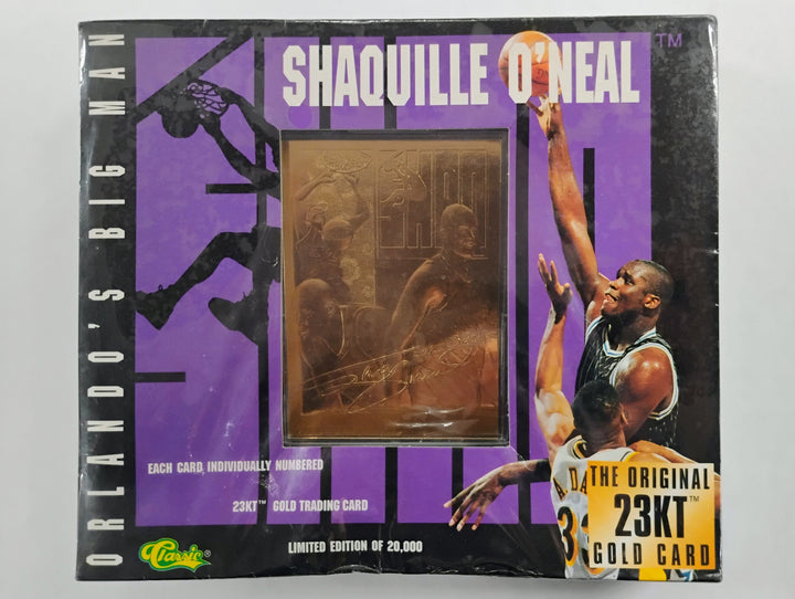 1996 Classic Basketball Shaquille O'Neal Orlando's Big Man The Original 23KT Gold Card
