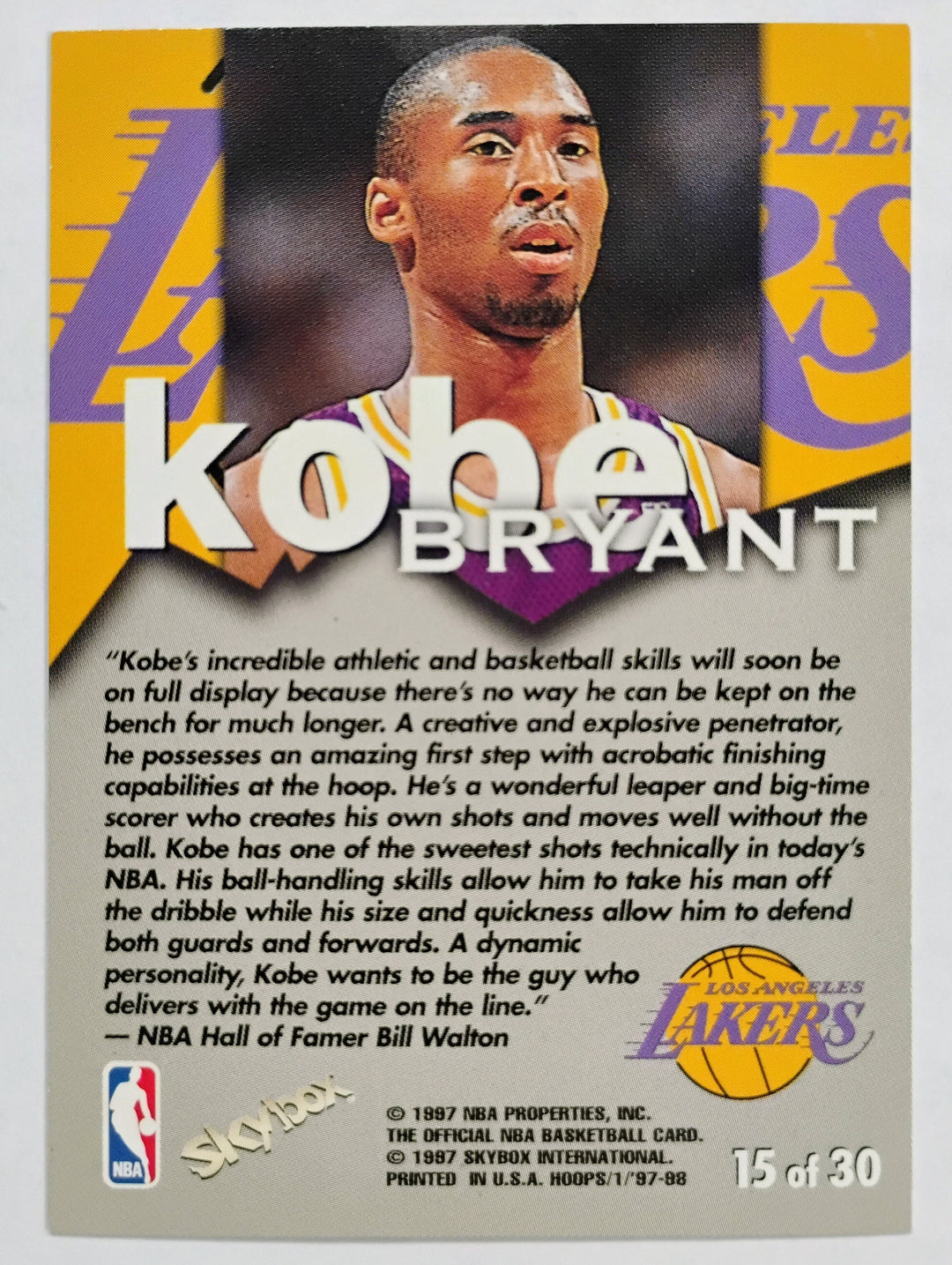 1997-98 NBA Hoops Basketball Kobe Bryant #15 Talkin' Hoops