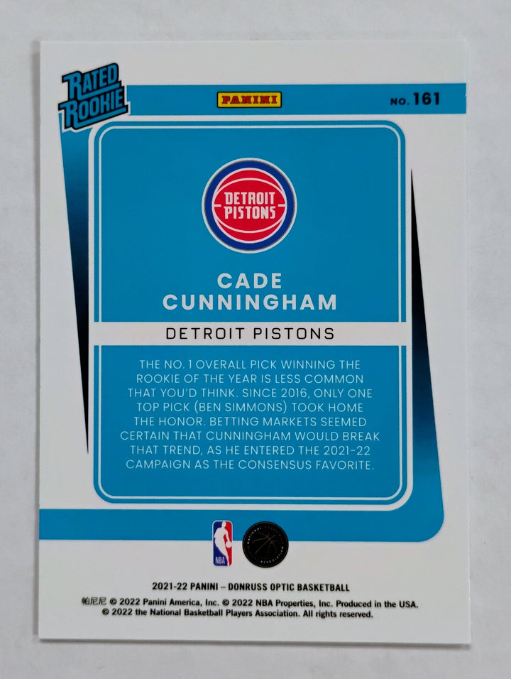 2021-22 Panini Donruss Optic Cade Cunningham Rated Rookie #161