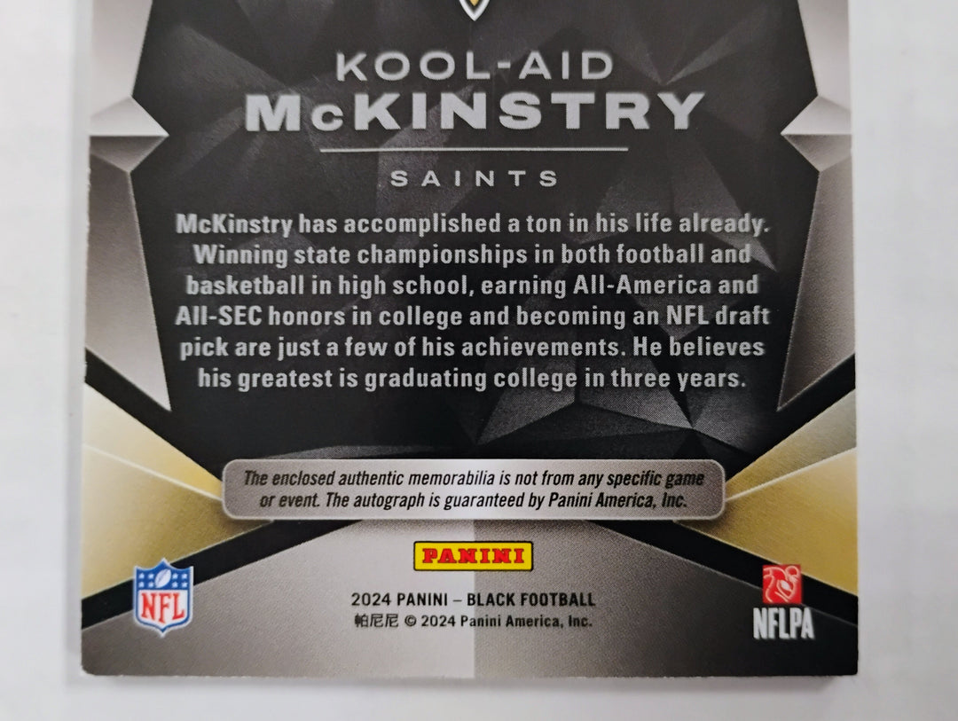 2024 Panini Black Football Kool-Aid Mckinstry RC Auto/Patch #'D 093/150 NM-Mint