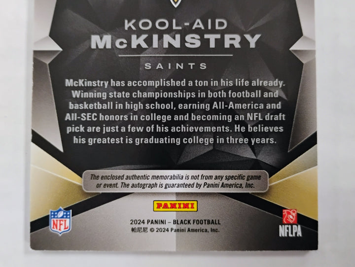 2024 Panini Black Football Kool-Aid Mckinstry RC Auto/Patch #'D 093/150 NM-Mint