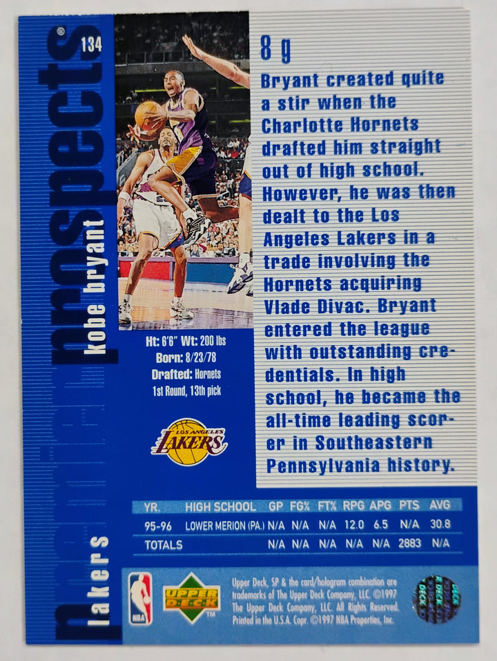 1996-97 Upper Deck SP  Bryant #134 Premier Prospect
