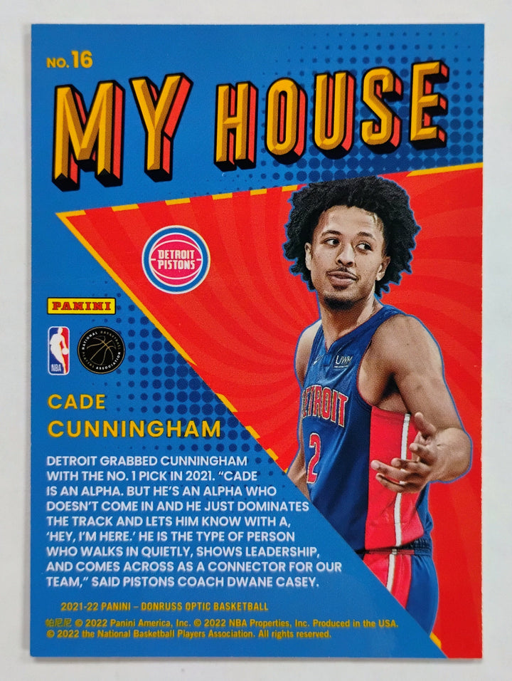 2021-22 Donruss Optic Cade Cunningham My House Rookie Insert #16