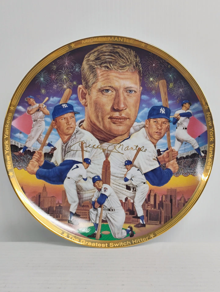 1989 Mickey Mantle "The Greatest Switch Hitter" The Sports Superstar Collector Plate