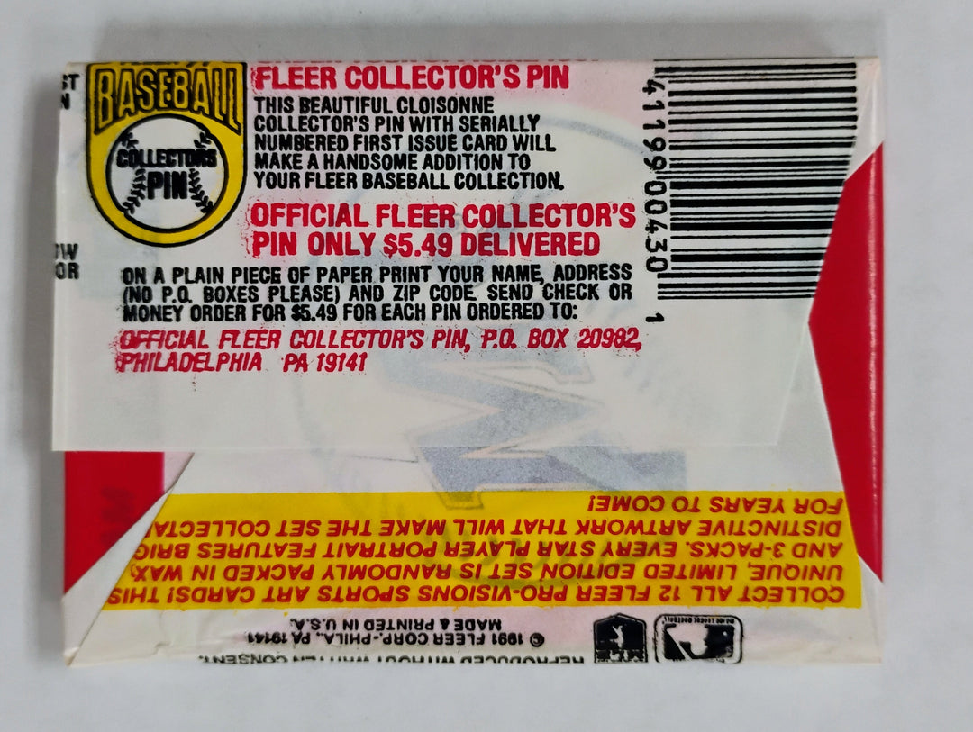1991 Fleer Baseball Sealed Wax Pack