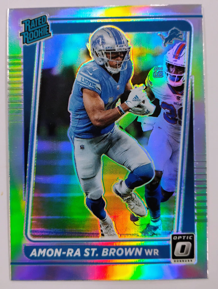 2021 Donruss Optic Football Amon-Ra St. Brown RR #228 Silver Holo Prizm