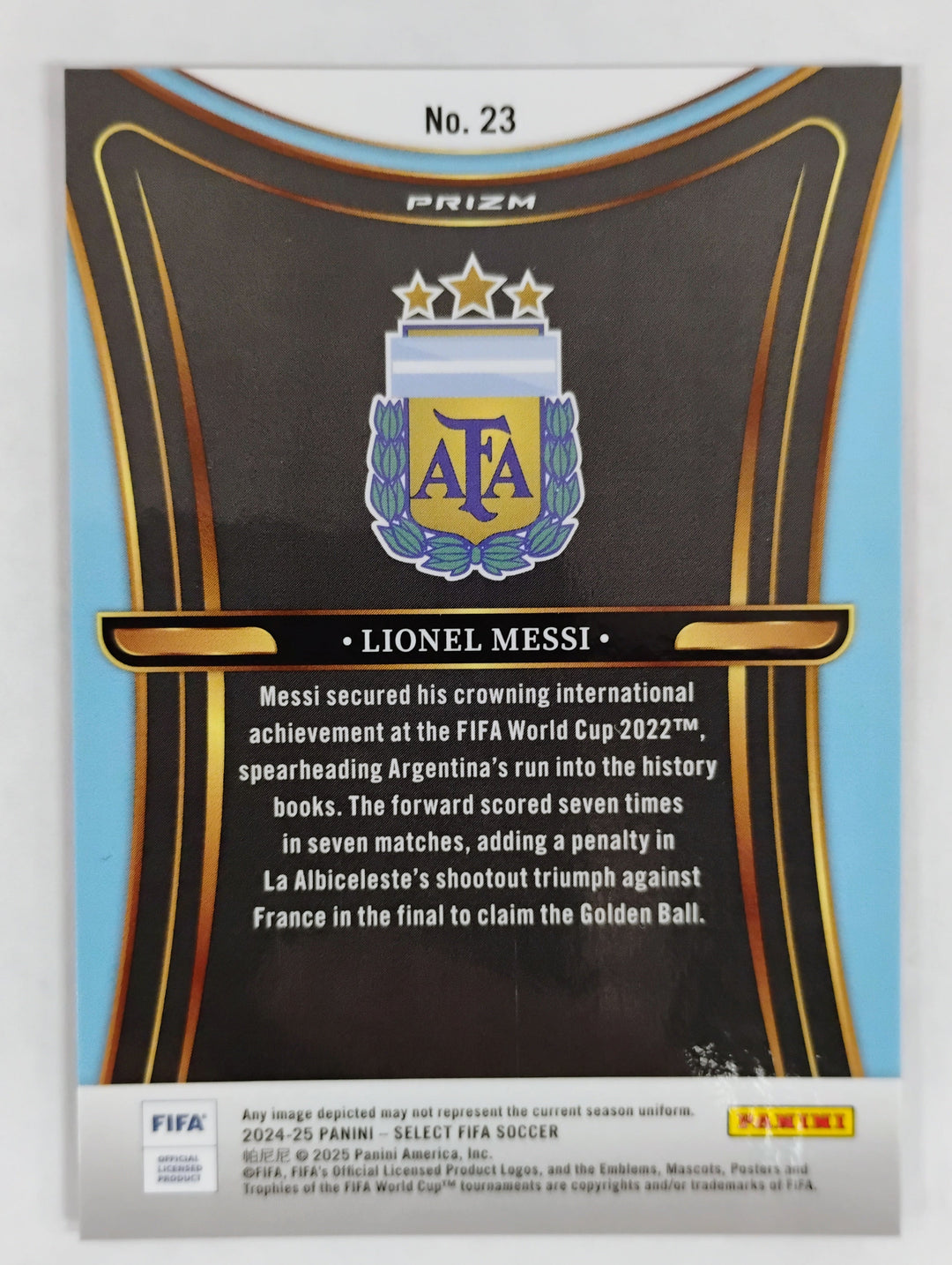 2024-25 Panini Select FIFA Soccer Lionel Messi  Unstoppable Blue Pulsar Prizm #23